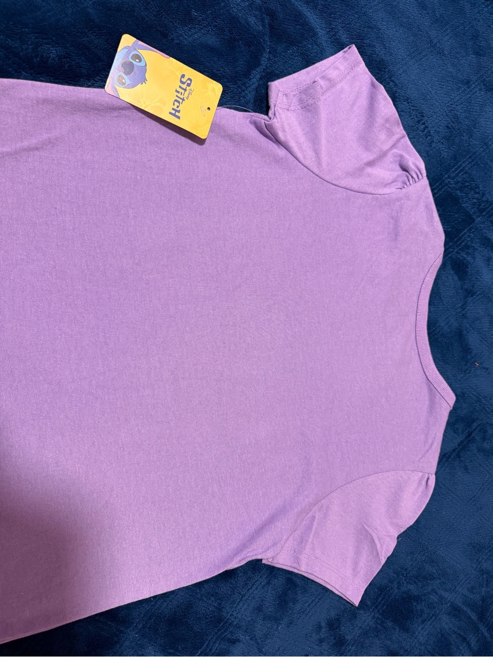 Disney Girls' Lavender Stitch Graphic Tee with Hearts - Picture 5 of 6